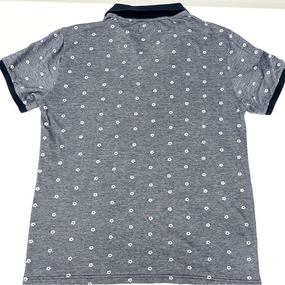 Original Penguin Polo Shirt Navy White Flowers Collared Men's Size Medium - Picture 2 of 8